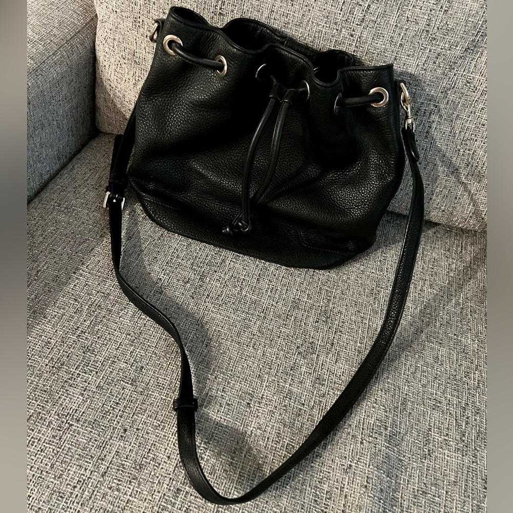 Rebecca Minkoff Black Leather Bucket Bag